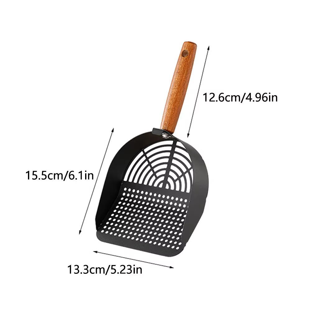 Premium Steel Cat Litter Scoop with Extended Handle