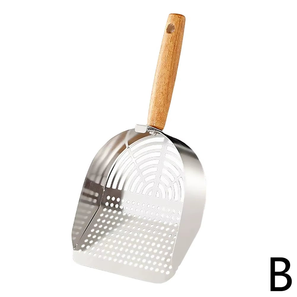 Premium Steel Cat Litter Scoop with Extended Handle