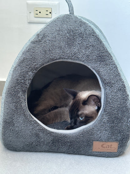 Triangle Cat Nest - Collapsible Enclosed Cat House & Bed