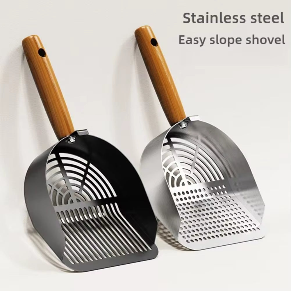 Premium Steel Cat Litter Scoop with Extended Handle