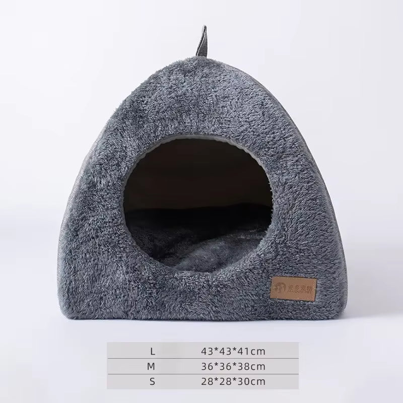 Triangle Cat Nest - Collapsible Enclosed Cat House for Ultimate Comfort and Restful Sleep