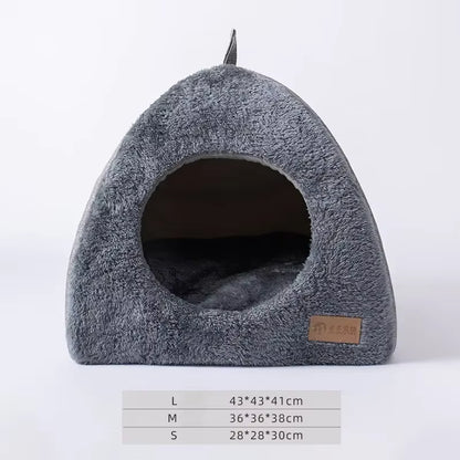 Triangle Cat Nest - Collapsible Enclosed Cat House for Ultimate Comfort and Restful Sleep