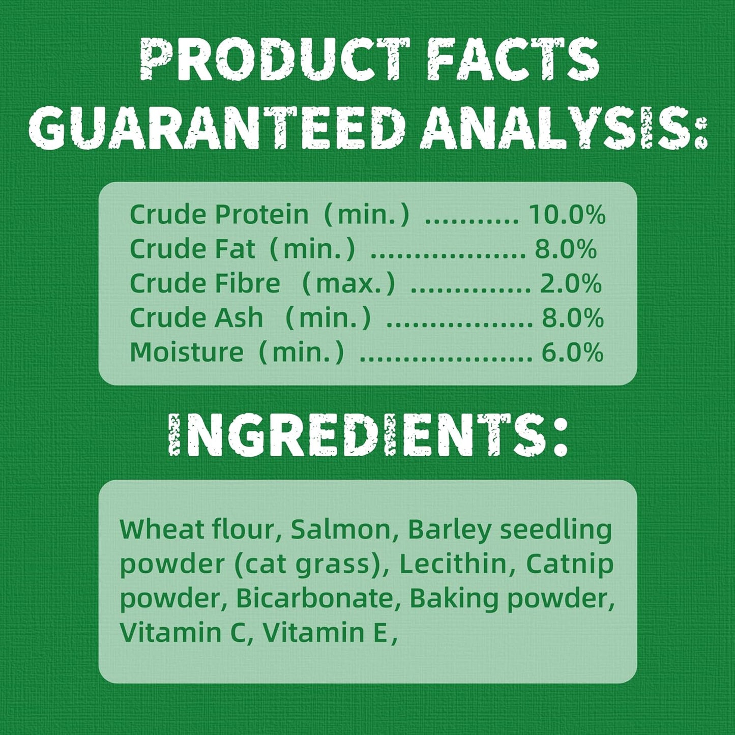 Natural Salmon & Cat Grass Treats – Healthy, Crunchy Training Biscuits for Happy Cats (13.4 oz)