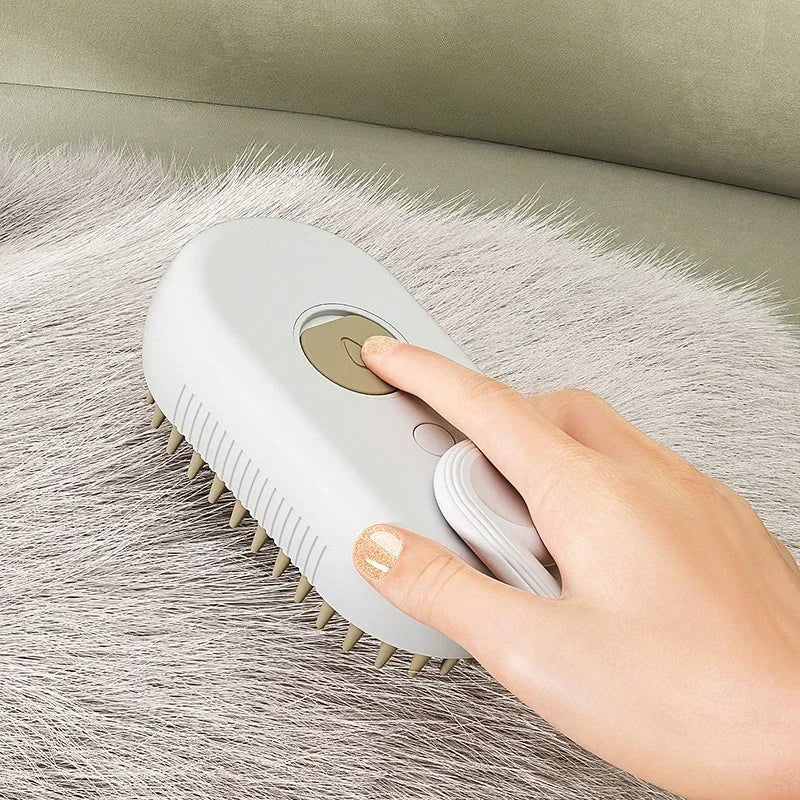 3-in-1 Pet Massage Brush with Steam Spray and Rotatable Hair Removal Comb