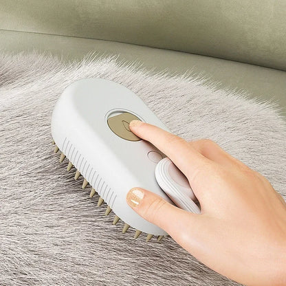 3-in-1 Pet Massage Brush with Steam Spray and Rotatable Hair Removal Comb