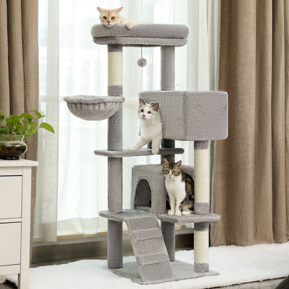 56.3" Deluxe Cat Condo with Plush Hammock - for Adult Cats