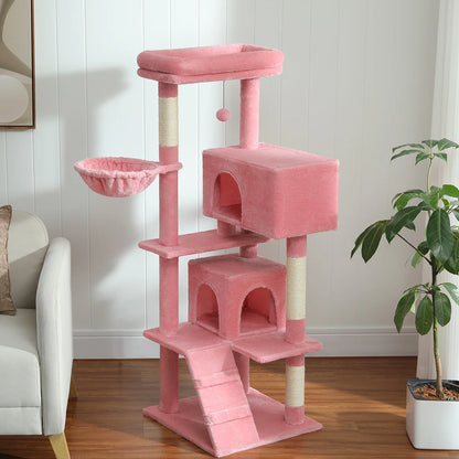 56.3" Deluxe Cat Condo with Plush Hammock - for Adult Cats