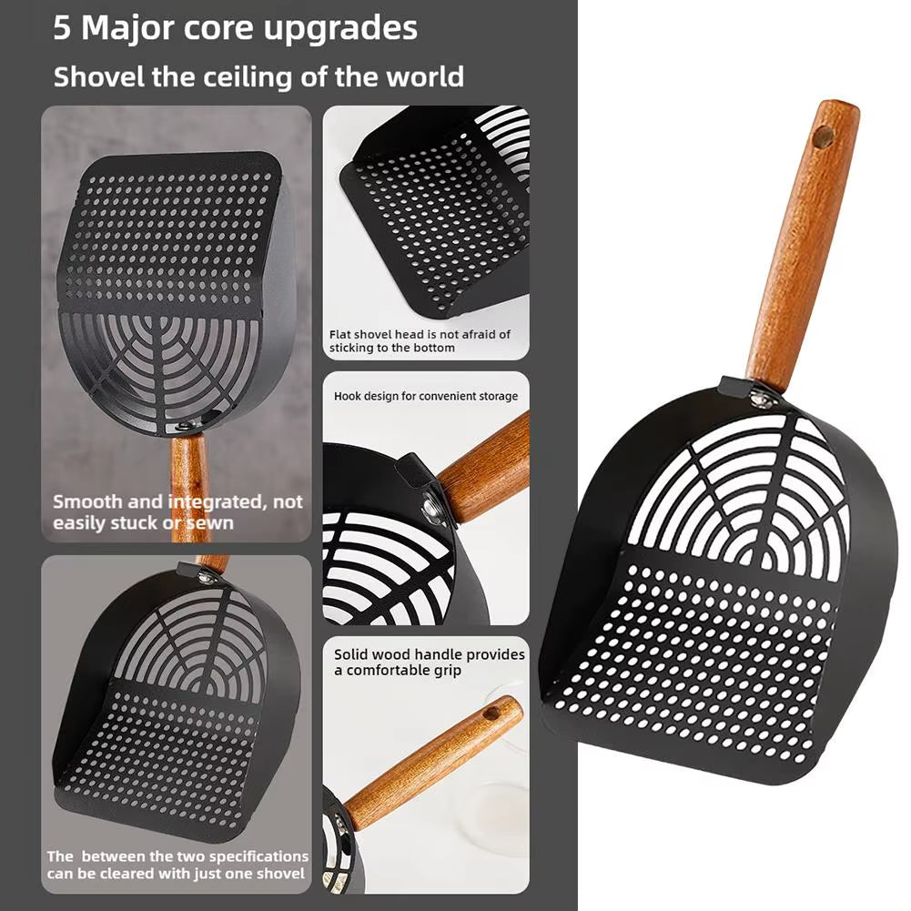 Premium Steel Cat Litter Scoop with Extended Handle