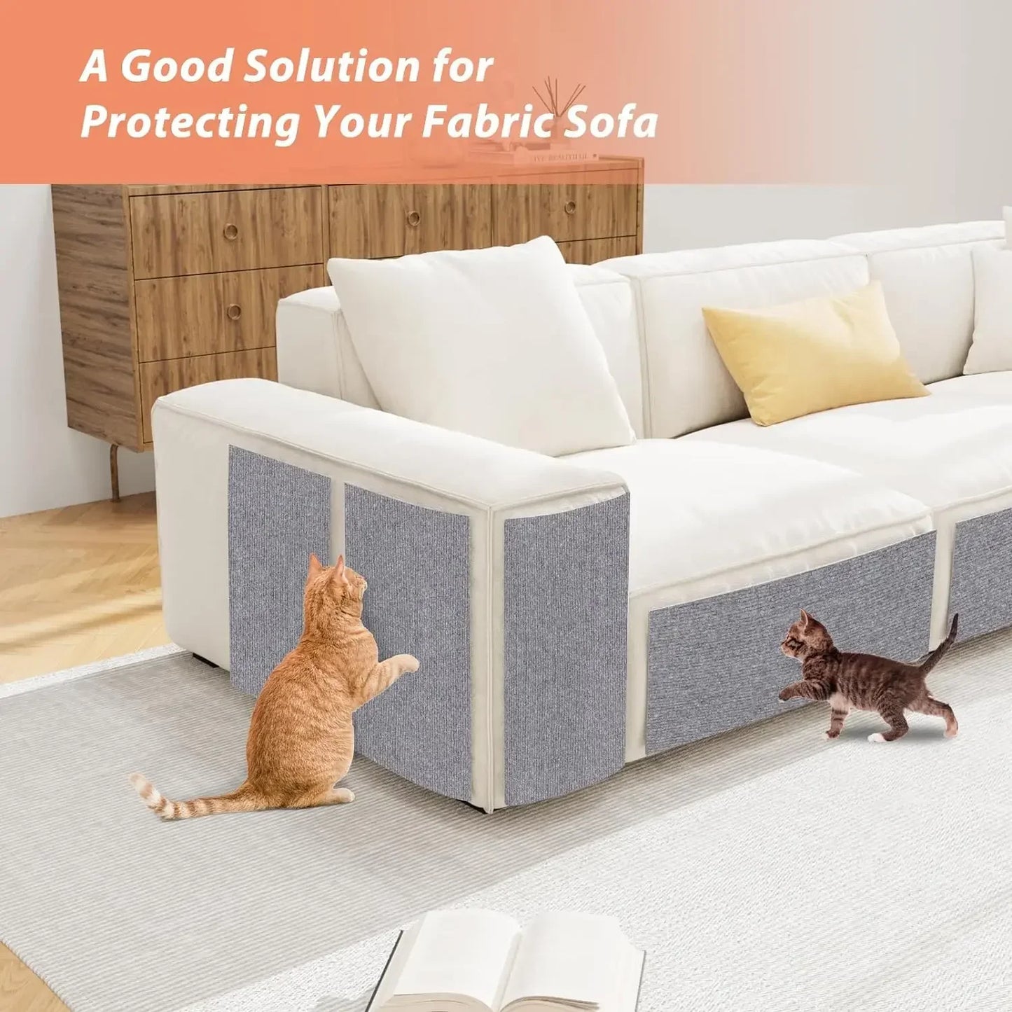 Anti-Scratch Cat Sofa Mat – Self-Adhesive Furniture Protector & Cat Scratching Board
